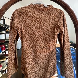 FENDI x SKIMS - Mock neck long sleeve bodysuit